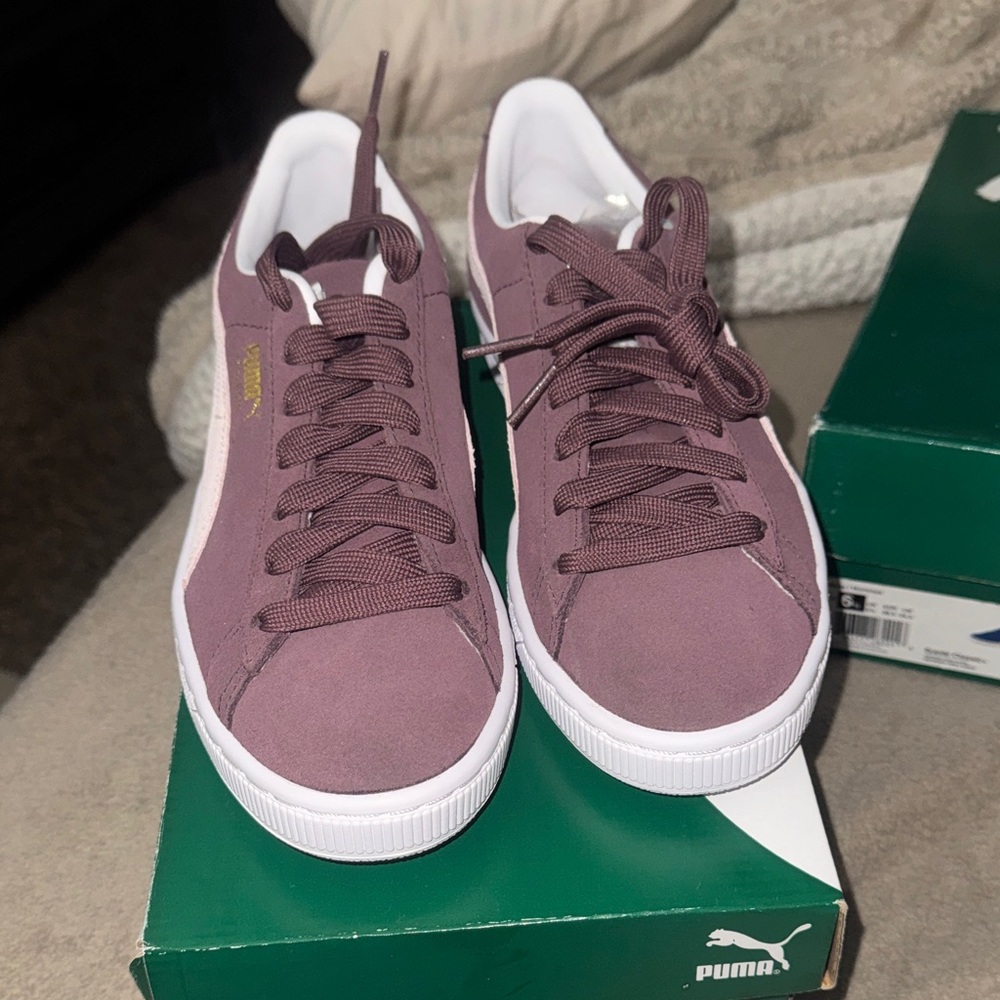 Puma Suede Classic XXI in Dusty Plum and Pink